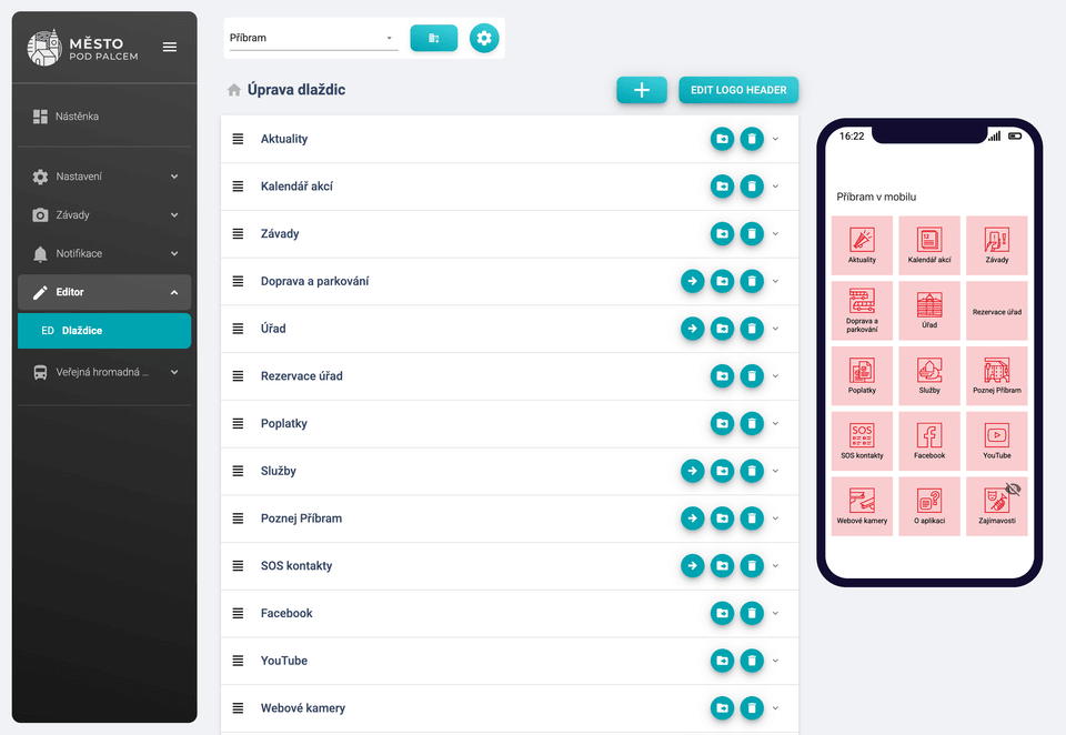 Admin interface screenshot